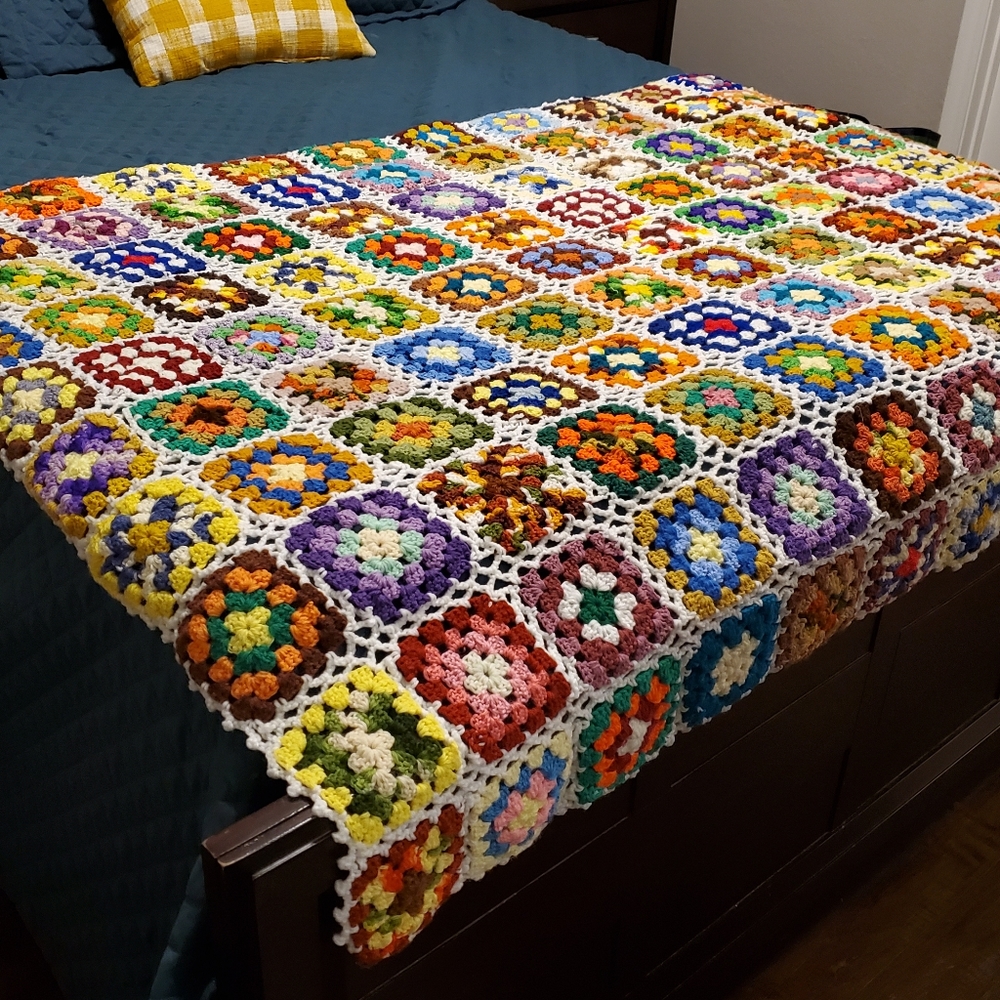 24 HR SALE Handmade Granny Square Crochet Blanket
